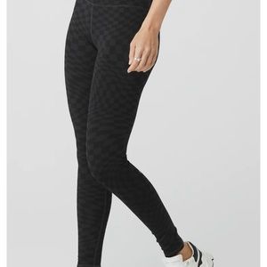 Alo yoga Jacquard High-Waist Checkered Legging Black/Anthracite Small tags on